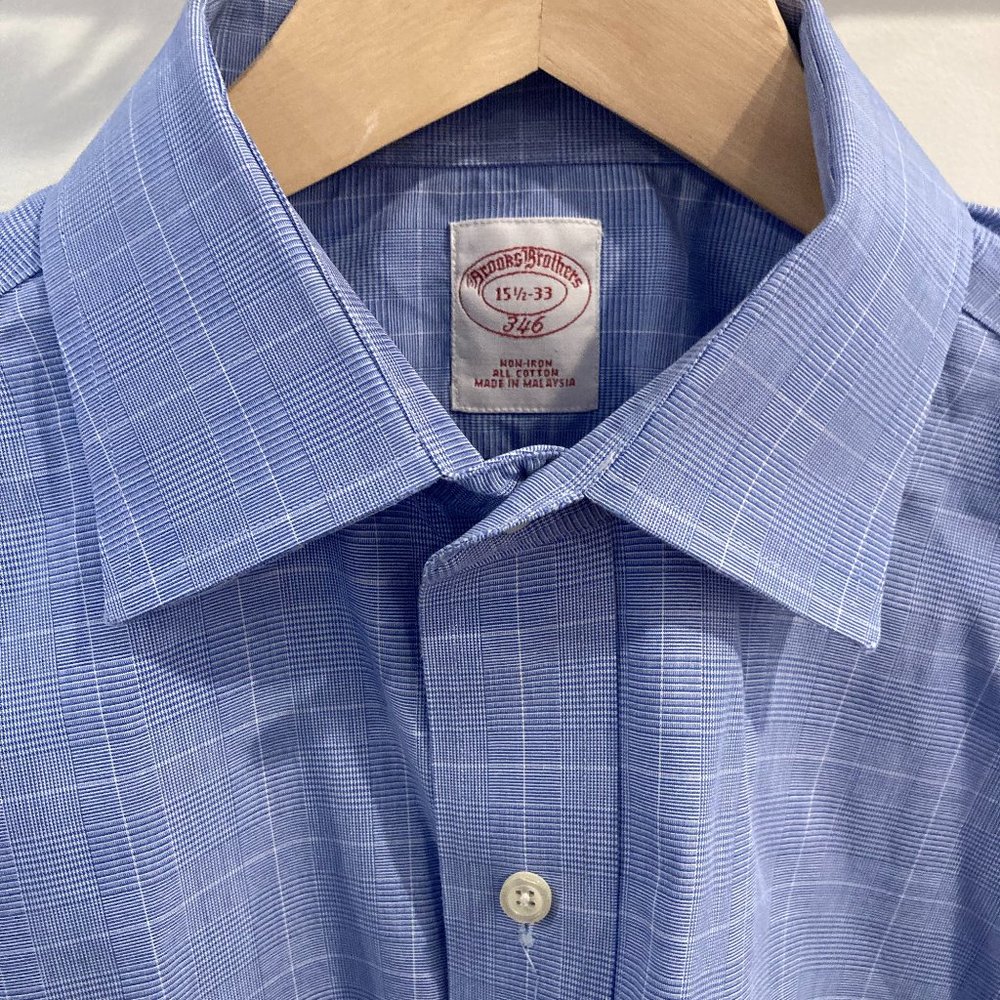 Brooks Brothers Classic Formal Blue Patterned Dress Shirt, French Cuffs